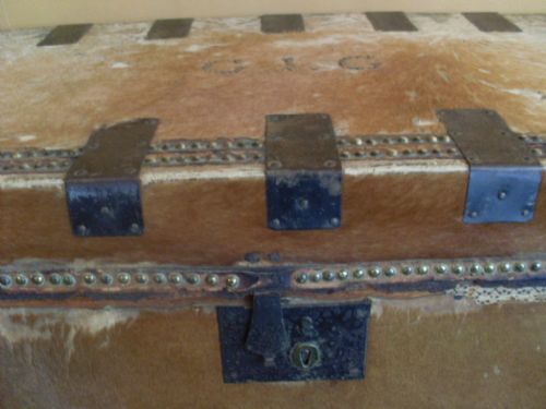 fig 1. An 18thC leather covered travelling trunk