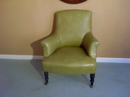 A French Leather Covered Armchair
