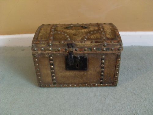 An 18thc Leather Covered Casket