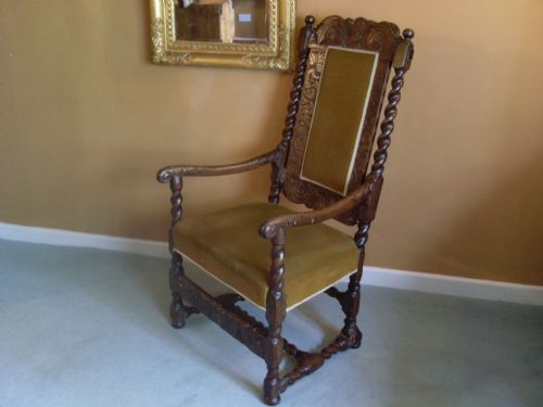 A Charles II Walnut Armchair