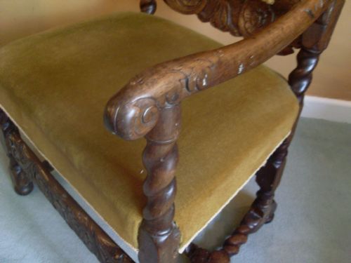 fig 1. A Charles II Walnut armchair