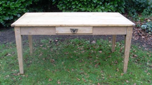 A 19thc Bleached Top French Kitchen Table