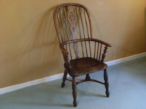 A 19thc Windsor High Backed Chair with Crinoline.