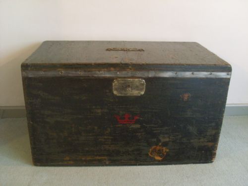 A 19thc Military Trunk with Fitted Trays