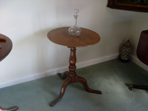 A 19thc Oak Tilt Top Tripod Table