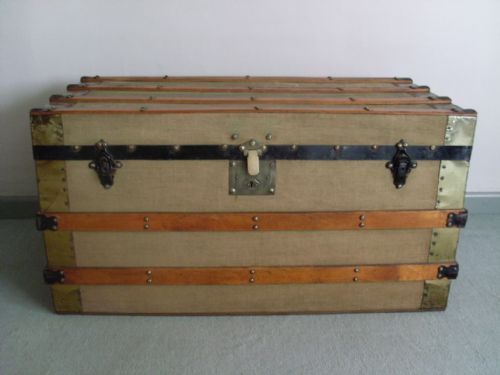 An Edwardian Battoned Travelling Trunk