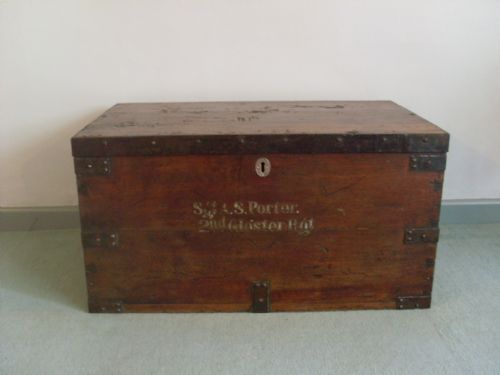 A 19thc Teak Military Travelling Trunk