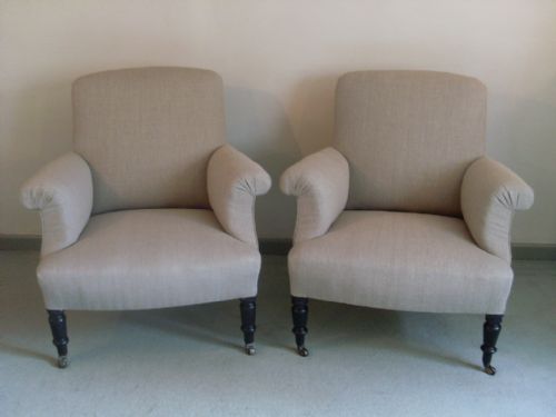 A Pair of French Upholstered Armchairs