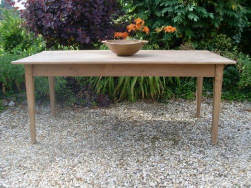 A 19thc Bleached Oak French Kitchen Dining Table Seats 8