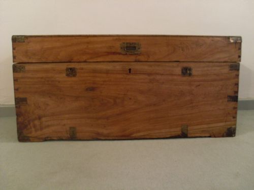 A 19thc Military Camphor Brass Capped Trunk