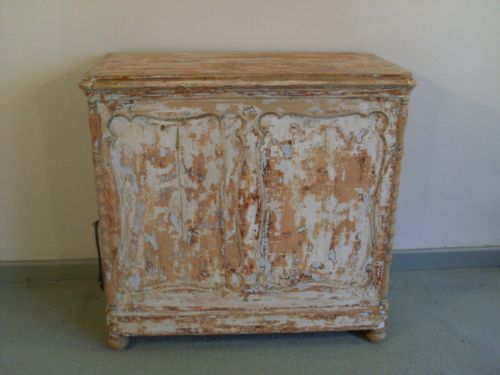 A Small French Painted  Kitchen/hall Sideboard with Side Drawers