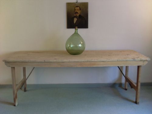 A Bleached Oak French Artists Trestle Table
