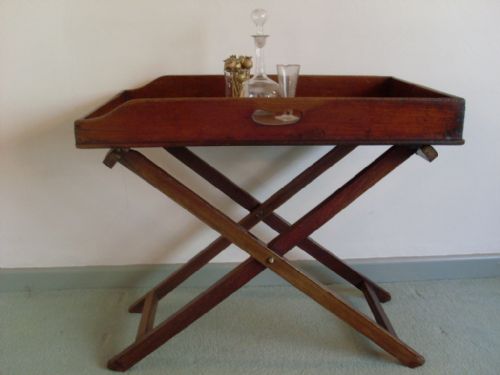 A 19thc Mahogany Butlers Tray on Stand