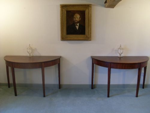 A Pair of Geo III Console Hall Tables 48'' Wide