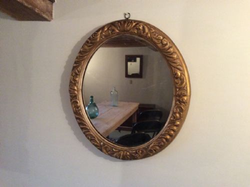 A 19thc Gilded Oval Wall Mirror