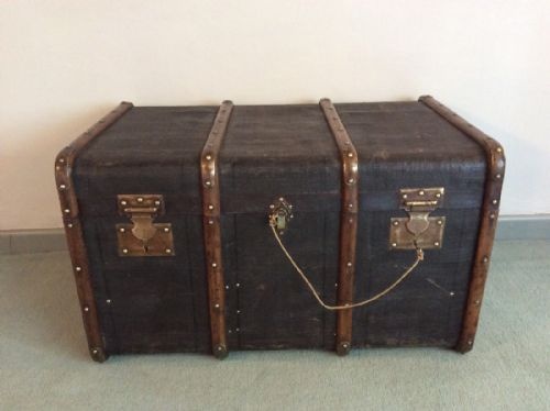 A French Studded and Battoned Trunk