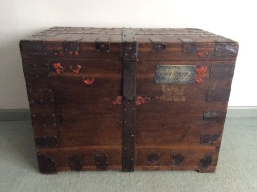 A Flat Topped 19thc Silver Trunk