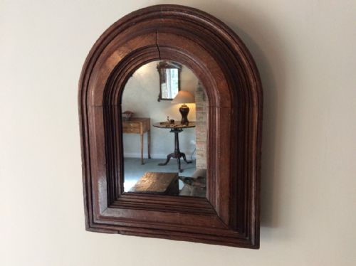An Interesting Gothic Oak Wall Mirror