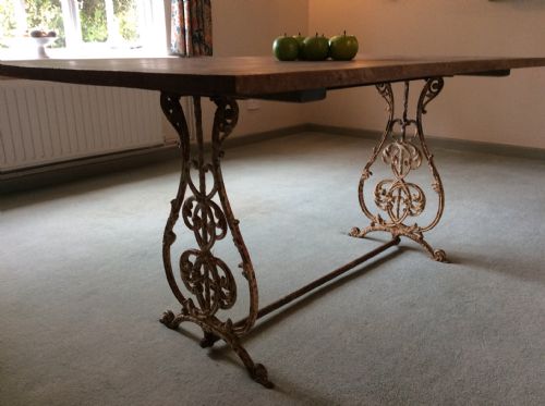 A French Cast Iron Based Centre Table Seats 6