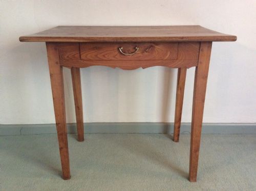 A Small 19thc French Elm and Cherry Side Table