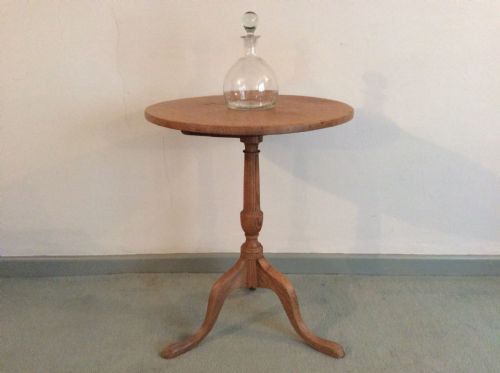 A 54 Cm Dia Bleached Oak and Elm Tripod  Table