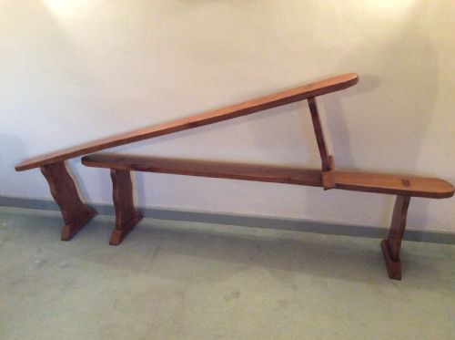 fig 1. A pair of French cherry benches 201cm long