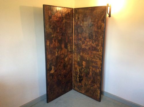 A Victorian Decoupage Dressing Screen