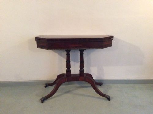 A Regency Rosewood Brass Inlaid Hall Table