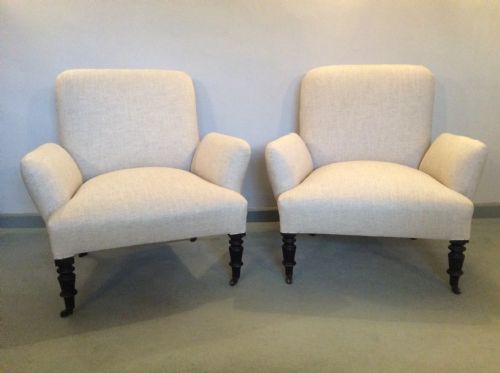 A Pair of Unusual French Upholstered Armchairs