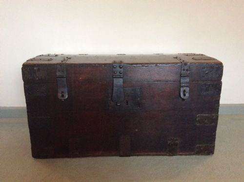 An 18thc Oak and Iron Bound Trunk