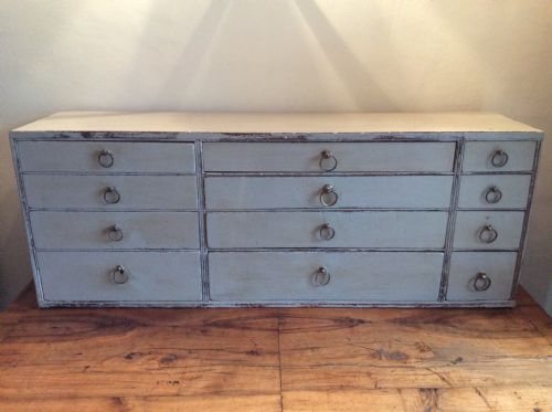 A Georgian Table Top Bank of Drawers
