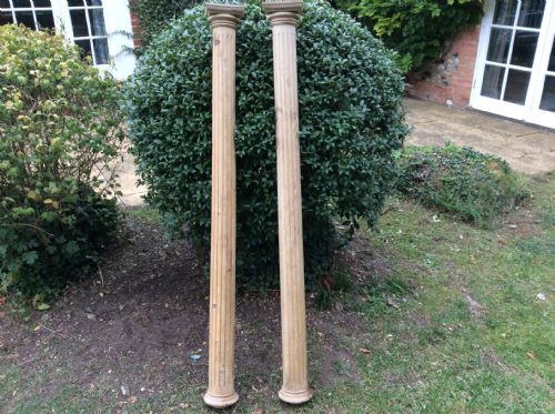 A Pair of Late 19thc Pine Pilasters