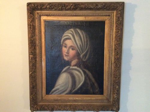An 18th/19thc Oil on Canvas Portrait of a Girl