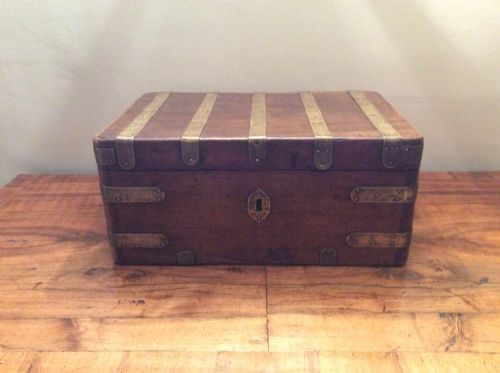 A Colonial Camphor Wood Brass Bound Strong Box