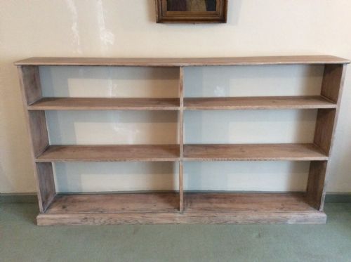 A Limed Pine Double Open Bookcase