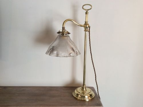 An Edwardian Adjustable Brass Reading Lamp