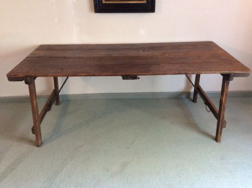 A French Folding Trestle Dining Table