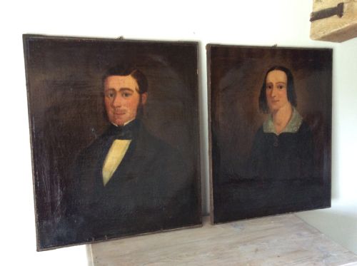 A Pair of 19thc Portraits