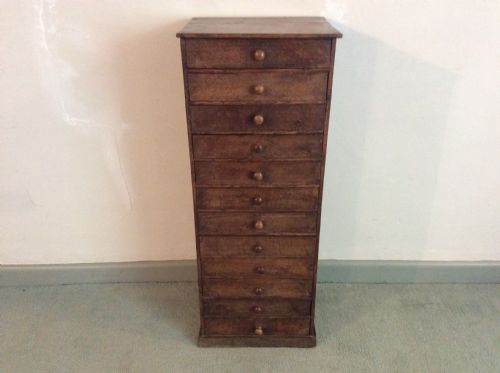 A French 12 Drawer Slim Collectors Chest