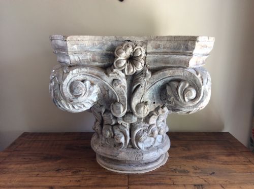 A 19thc Carved Wood Capital