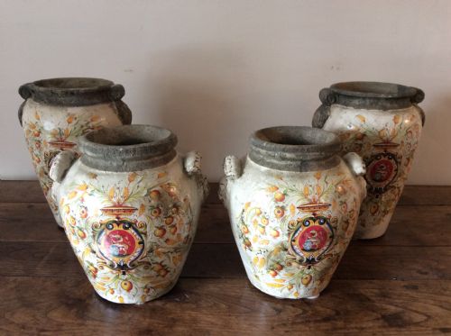 Two Pairs of Apothecary Armorial Vases