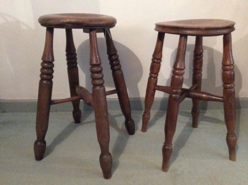 Two Similar Elm Stools