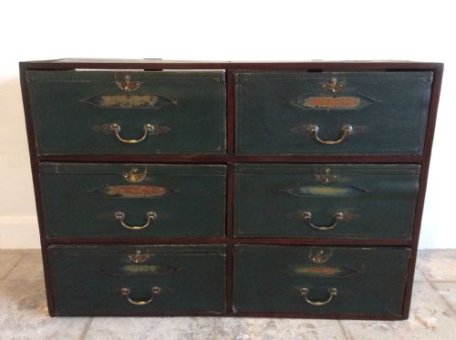 A Six Section Cartonnier Bank of Drawers