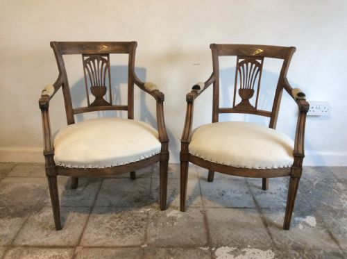 A Pair of Edwardian Open Armchairs