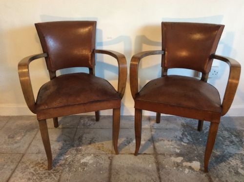 A Pair of French Leather Desk Chairs