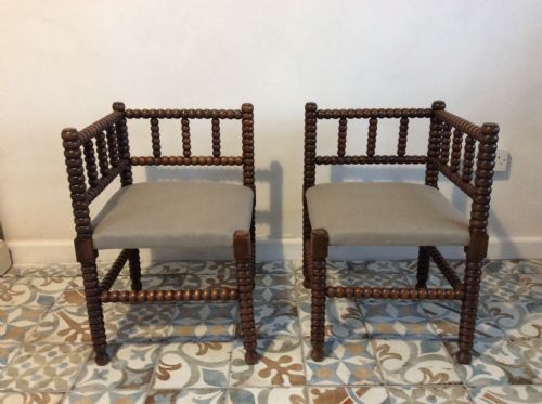 A Pair of Liberty Style Bobbin Corner Chairs
