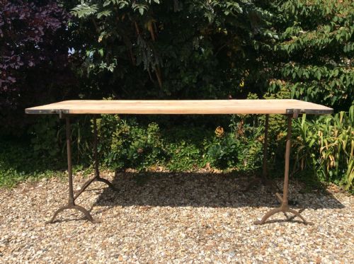 An Original Early 20thc Trestle Table