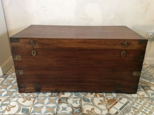A  Large 19thc Camphor Campaign Trunk
