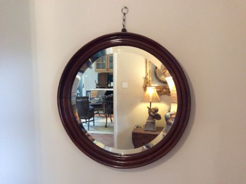 An Edwardian Deep Framed Circular Mirror