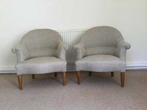 A Pair of French Upholstered Armchairs